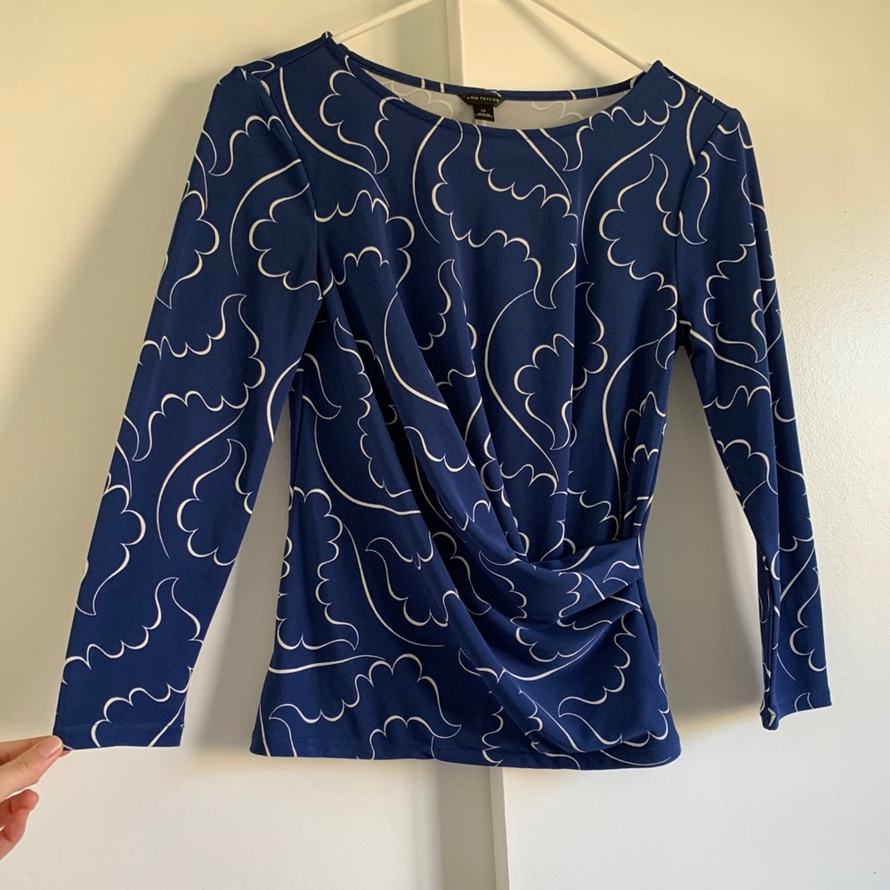 Ann Taylor Long Sleeve Blouse Top